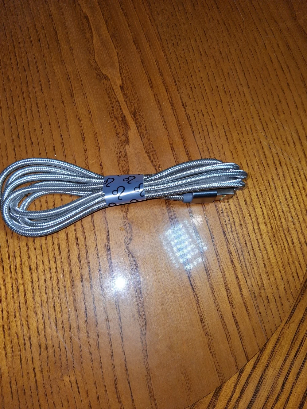Silver Braided Lightning to Type C USB Charging Cable 6ft